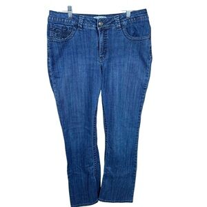 Lee Slender Secret Lower on the Waist Straight Leg Fleur de Lis Jeans Size 16